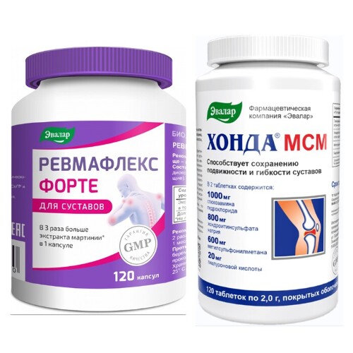 Набор для суставов РЕВМАФЛЕКС ФОРТЕ капсулы 120шт. + ХОНДА МСМ таблетки 120шт.