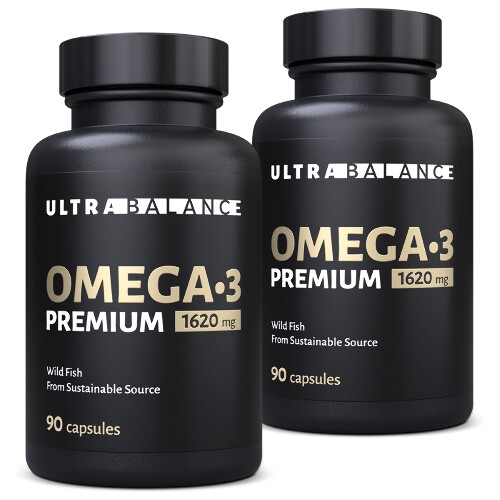 Набор из 2 уп. Ultrabalance омега-3 премиум жирные кислоты высокой концентрации 90 шт. капсулы массой 1620 мг