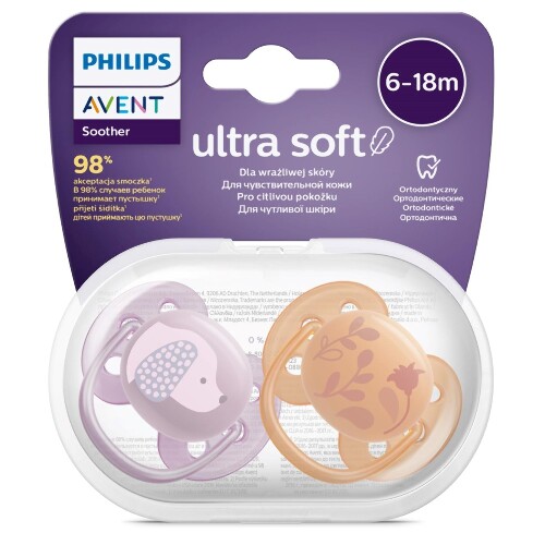 Avent соска-пустышка силиконовая ultra soft 6-18 мес 1 шт. scf091/18