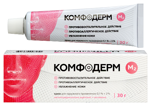 Комфодерм м2 0,1%+2% крем для наружного применения 30 гр