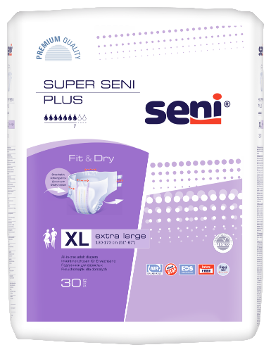 Купить Seni super plus подгузники для взрослых размер extra large обхват талии 130-170 30 шт. цена
