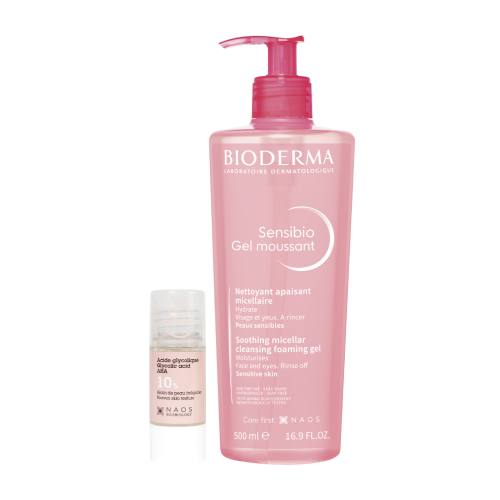 Набор Bioderma Sensibio Очищающий гель для чувствительной кожи 500мл ...