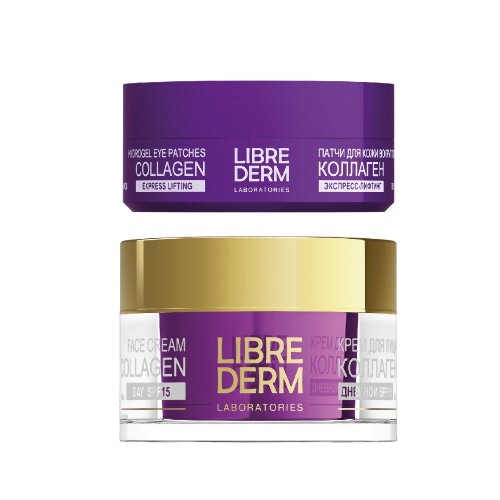 Набор Librederm Коллаген (Collagen): Крем дневной SPF15 + Патчи для глаз