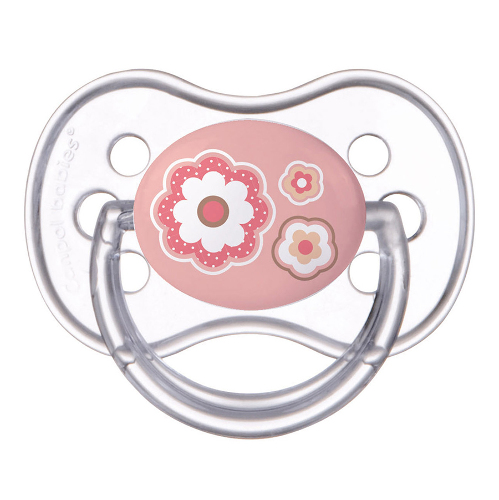 Соска-пустышка силиконовая круглая 0-6 newborn baby розовая