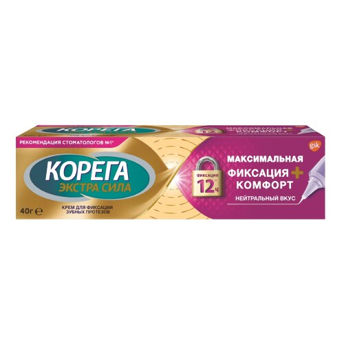 Купить КОРЕГА КРЕМ ДЛЯ ФИКСАЦИИ ЗУБНЫХ ПРОТЕЗОВ КОМФОРТ 40,0 цена