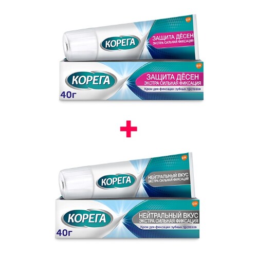 Купить Корега крем для фиксации зубных протезов защита десен 40 гр цена