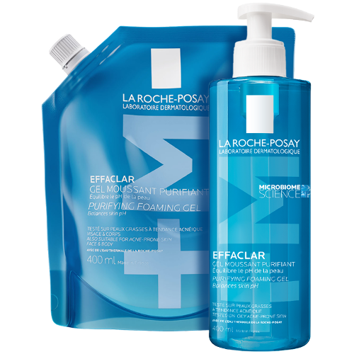 НАБОР LA ROCHE-POSAY EFFACLAR ОЧИЩАЮЩИЙ ПЕНЯЩИЙСЯ ГЕЛЬ ДЛЯ ЖИРНОЙ ЧУВСТВИТЕЛЬНОЙ КОЖИ 400МЛ + СМЕННЫЙ БЛОК 400 МЛ