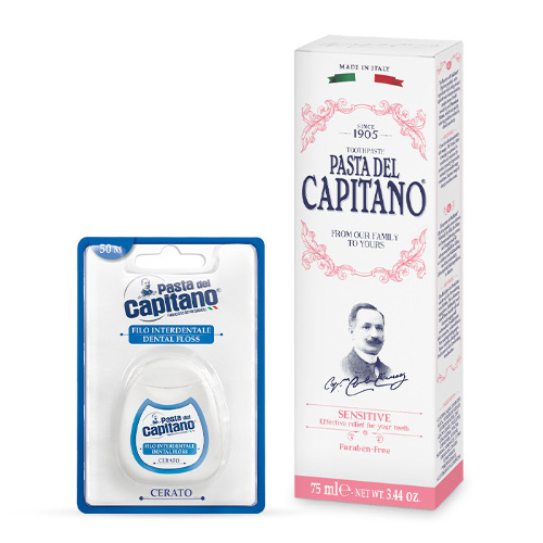 Набор Pasta del Capitano 1905: з/паста д/чувствительных зубов 75 мл + з/нить 50 мл  по выгодной цене!