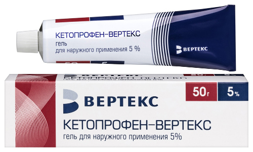 Купить Кетопрофен-вертекс 5% гель для наружного применения 50 гр цена