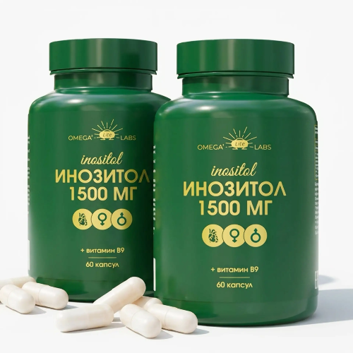 Набор из 2 уп. OMEGA LABS ИНОЗИТОЛ 1500MG N60 КАПС ПО 895МГ