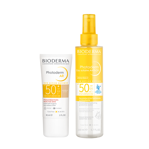 Набор Bioderma Photoderm AR солнцезащитный крем для кожи с покраснениями SPF50+ 30мл + Bioderma Photoderm спрей солнцезащитный а