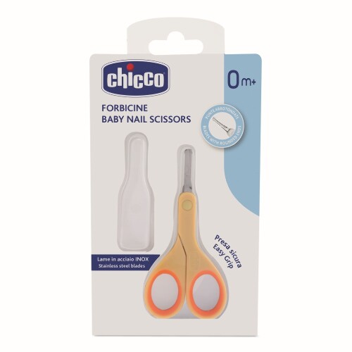 Chicco детские ножницы 0+/оранжевые
