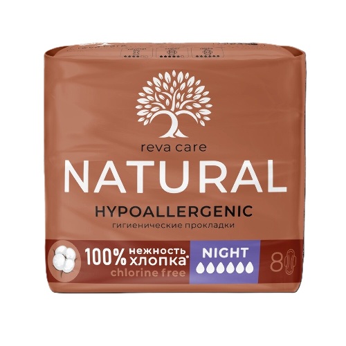 Reva care natural night прокладки без запаха 8 шт.