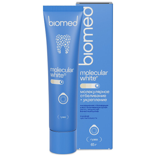 Biomed healthywhite зубная паста снижение чувствительности отбеливание и восстановление эмали гуава 65 гр