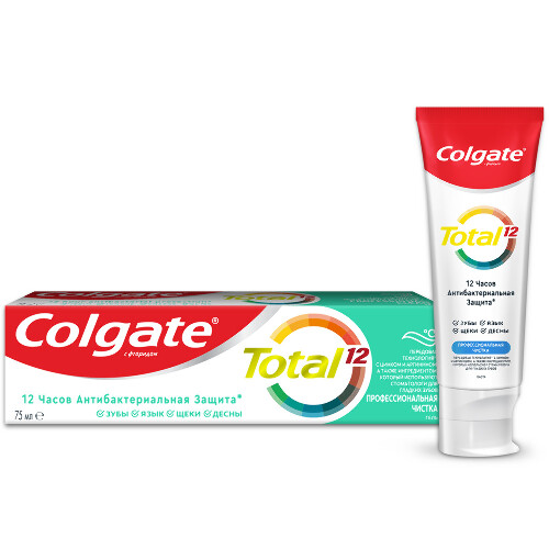 Купить Colgate total 12 профессиональная чистка гель зубная паста 75 мл цена