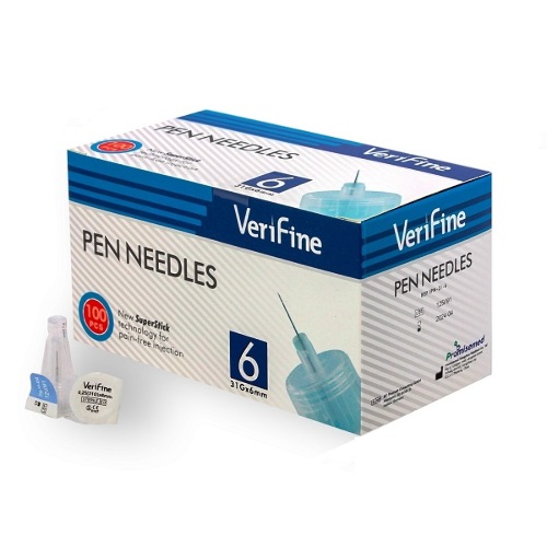 Иглы verifine (верифайн) стерильные для инсулиновых шприц-ручек 0,25(31g)х6 мм 100 шт.