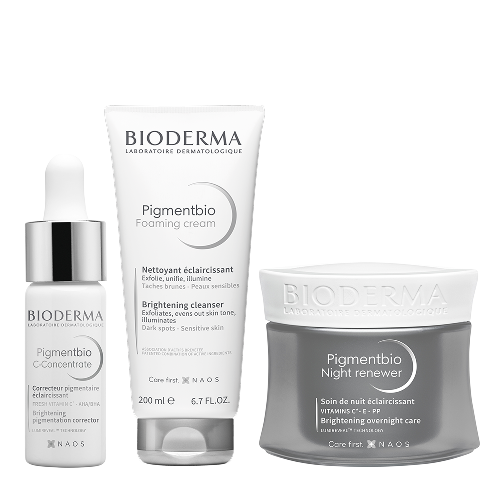 Набор BIODERMA Pigmentbio: Осветляющ крем 200мл + Осветляющ сыворотка С-Concentrate 15мл + Осветляющ крем ночной 50мл