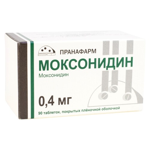 Моксонидин 0,4 мг 90 шт. блистер таблетки, покрытые пленочной оболочкой