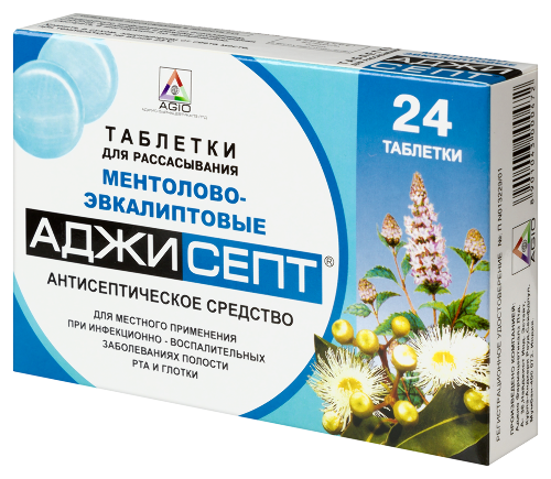 Аджисепт ментол-эвкалипт 24 шт. таблетки для рассасывания