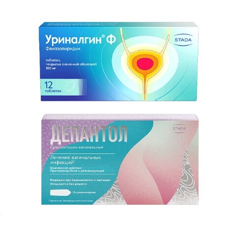 Набор для здоровья женщин  Уриналгин Ф таб №12  и Депантол суп. №10 по специальной цене