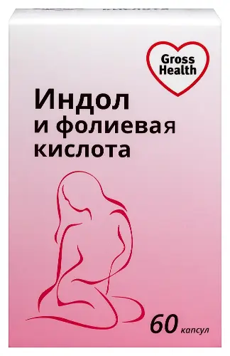 Gross health индол и фолиевая кислота 60 шт. капсулы по 400 мг/эркафарм/