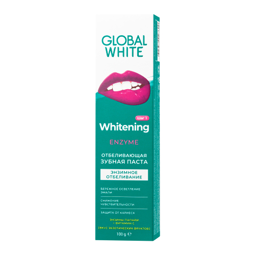 Купить Global white зубная паста энзимное отбеливание 100 гр цена