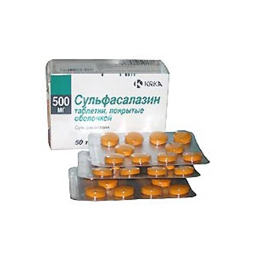 Сульфасалазин 500 мг 50 шт. таблетки, покрытые пленочной оболочкой