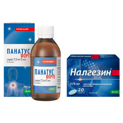Набор Панатус сироп форте 7,5 мг/5 мл флакон 200 мл + Налгезин таб. п/о 275 мг №20