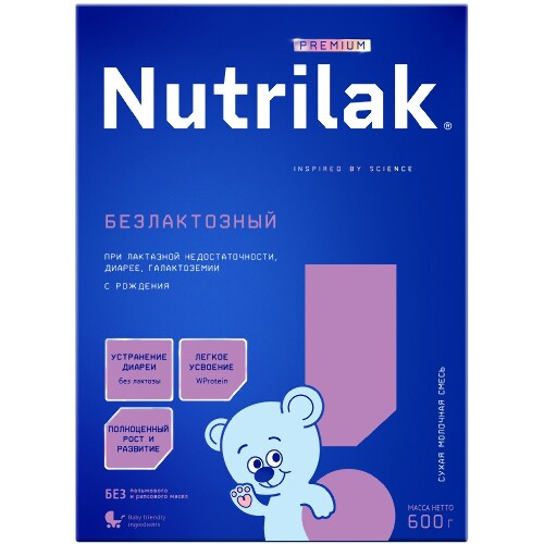 Купить Nutrilak premium безлактозный смесь сухая детская специализированная с рождения 600г цена
