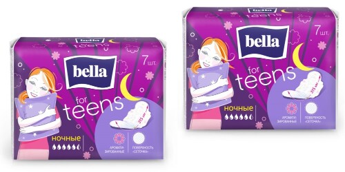 Набор Bella прокладки for teens ночные ароматизированные с поверхностью сеточка №7 из 2 уп со скидкой