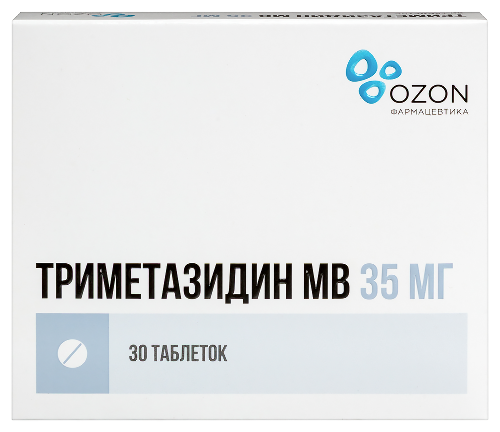 Триметазидин мв 35 мг 30 шт. таблетки с пролонгированным высвобождением, покрытые пленочной оболочкой