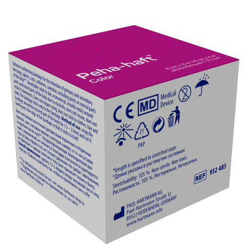 Бинт peha-haft color 4 смх4 м/белый когезивный эластичный фиксирующий