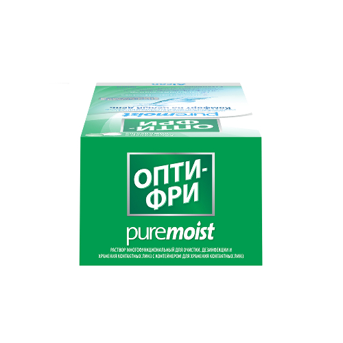 Опти-фри pure moist раствор многофункциональный для очистки дезинфекции и хранения линз 90 мл+контейнер