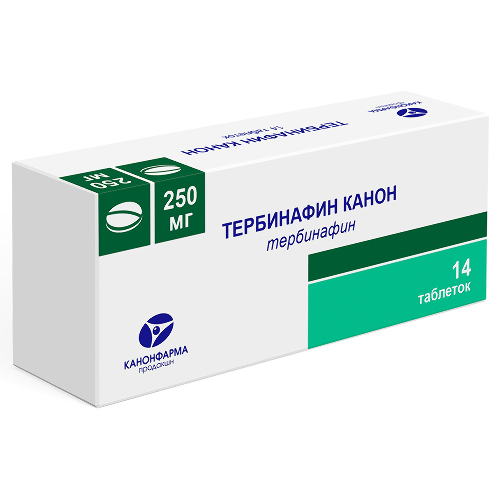 Тербинафин канон 250 мг 14 шт. таблетки