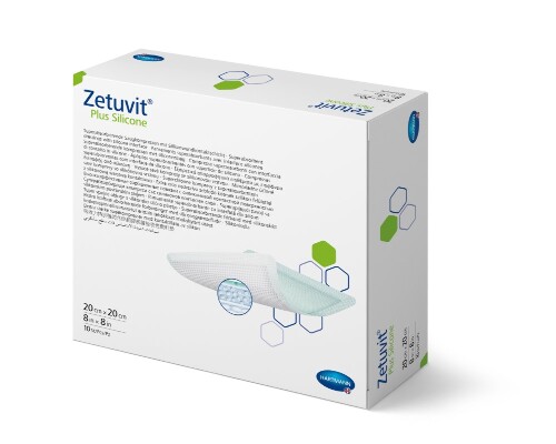 ПОВЯЗКА СУПЕРАБСОРБИРУЮЩАЯ С КОНТАКТНЫМ СЛОЕМ ИЗ СИЛИКОНА СТЕРИЛЬНАЯ ZETUVIT PLUS SILICONE