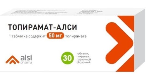 Топирамат-алси 50 мг 30 шт. таблетки, покрытые пленочной оболочкой