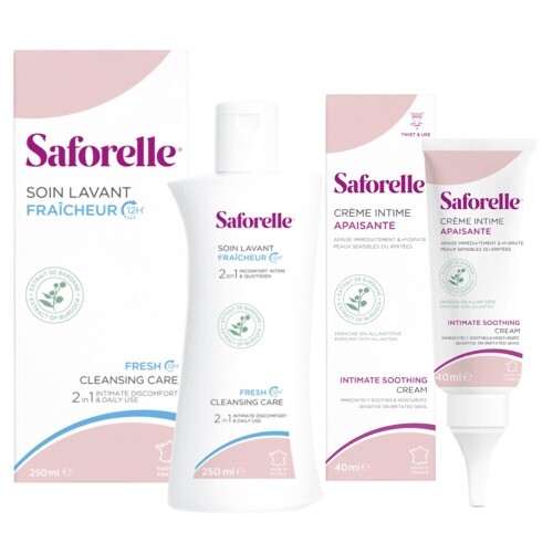 Набор САФОРЕЛЬ гель д/интимной гигиены ЭКСТРА СВЕЖЕСТЬ 250мл + САФОРЕЛЬ крем-эмолент УВЛАЖНЯЮЩИЙ 40мл