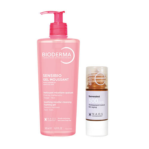 Набор Bioderma Sensibio Очищающий Гель 500мл + Etat Pur Сыворотка С Ресвератролом 15мл