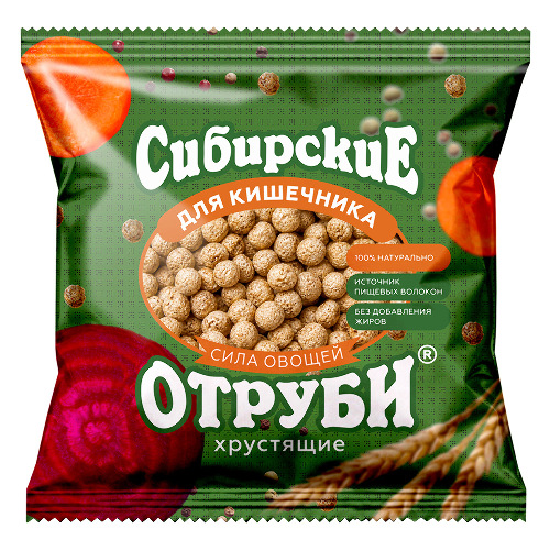 Сибирские отруби сила овощей хрустящие для кишечника 100 гр