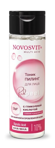 Купить Novosvit тоник-пилинг для лица с гликолевой кислотой 200 мл цена