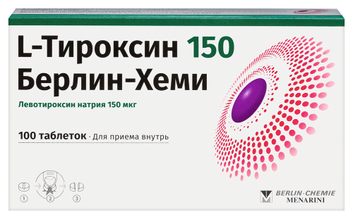 Купить L-тироксин 150 берлин-хеми 100 шт. таблетки в Москве L-тироксин 150 берлин-хеми 100 шт. таблетки