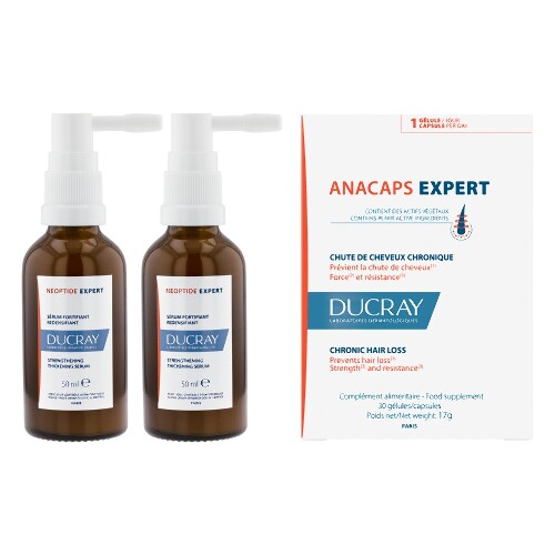 Набор DUCRAY: NEOPTIDE EXPERT СЫВОРОТКА УКРЕПЛЯЮЩ ПРИДАЮЩ ПЛОТНОСТЬ ВОЛОСАМ 2X50МЛ + АНАКАПС ЭКСПЕРТ N30 КАПС ПО 569МГ