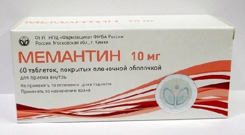 Мемантин 10 мг 60 шт. таблетки, покрытые пленочной оболочкой