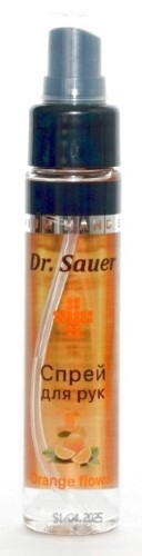Купить Dr sauer спрей для рук с антибактериальным эффектом orange flower 60 мл/ 70% спирт цена