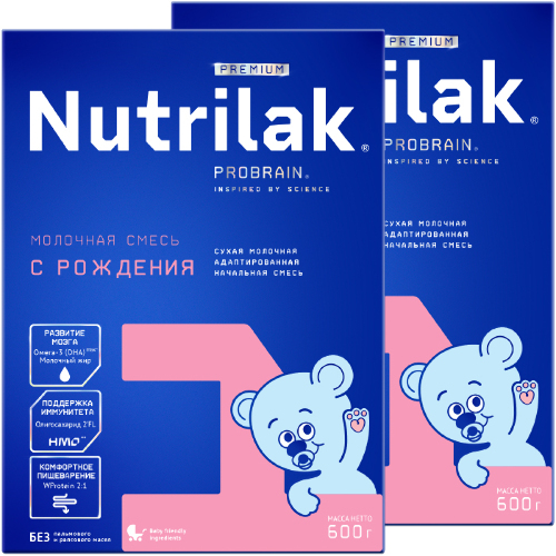 Набор из 2х уп. NUTRILAK PREMIUM 1 СМЕСЬ СУХ МОЛОЧНАЯ АДАПТИР 600,0 по спец.цене