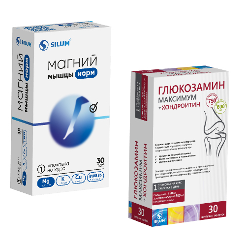 НАБОР МАГНИЙ МЫШЦЫНОРМ VIAVIT N30 ТАБЛ П/О ПО 550МГ + ГЛЮКОЗАМИН МАКСИМУМ ВИАВИТ N30 ШИП ТАБЛ  комплект со скидкой