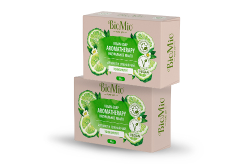 Набор 1+1 BIOMIO BIO-SOAP AROMATHERAPY МЫЛО НАТУРАЛЬНОЕ ЗЕЛЕНЫЙ ЧАЙ И ЭФИРНОЕ МАСЛО БЕРГАМОТА