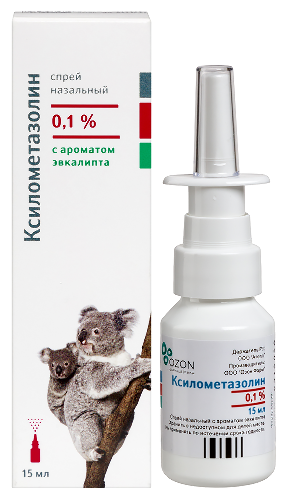 Купить Ксилометазолин 0,1% флакон спрей назальный с ароматом эвкалипта 15 мл цена
