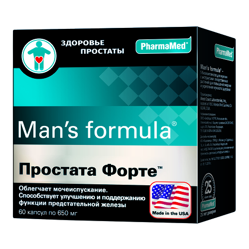 Купить МЕН-С ФОРМУЛА ПРОСТАТА ФОРТЕ N60 КАПС МАССОЙ 650МГ цена