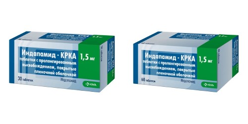 Набор Индапамид-КРКА 1,5 мг № 30 + Индапамид-КРКА 1,5 мг № 60